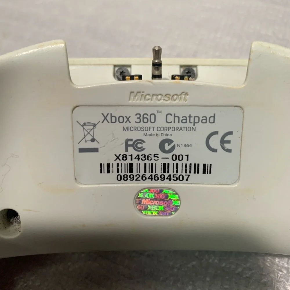 Microsoft XBOX 360 Chatpad Keyboard X814365-001 White OEM Genuine (FVS010062)